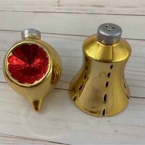 Christmas Ornament Salt and Pepper Shaker Set Vintage House of Lloyd 1996 Flaw